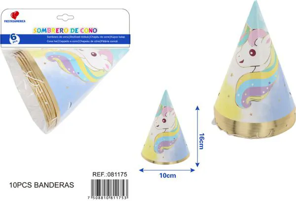 Gorros de fiesta de unicornio con brillo