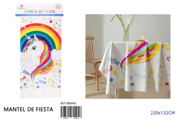 Mantel de fiesta temática unicornio
