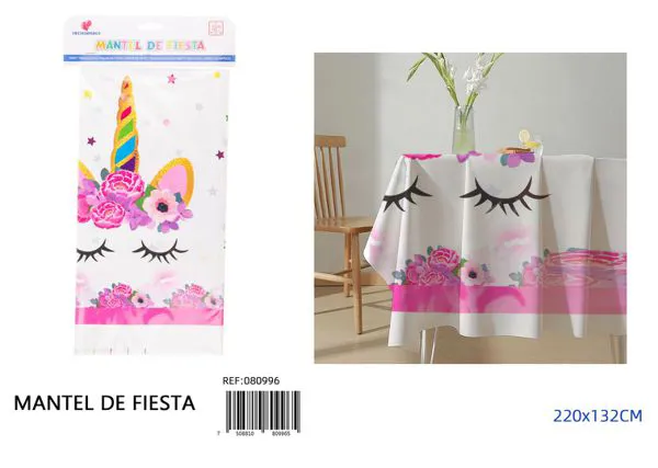 Mantel de fiesta temática unicornio