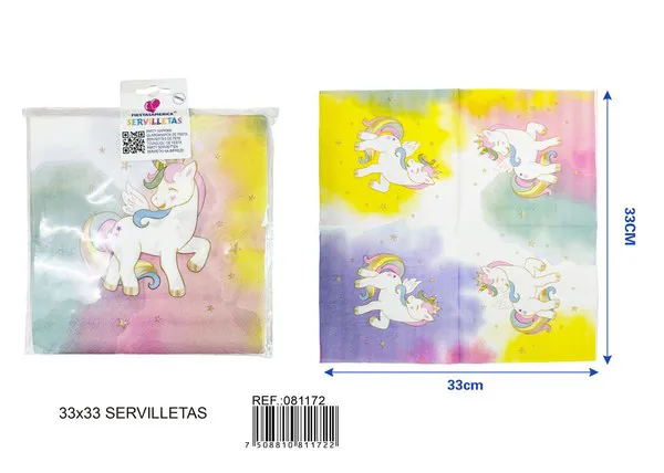 Servilletas desechables temática unicornio