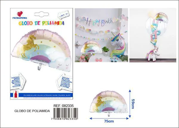 Globo metálico de arcoíris