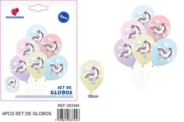 Set de globos metálicos de cumpleaños de unicornio