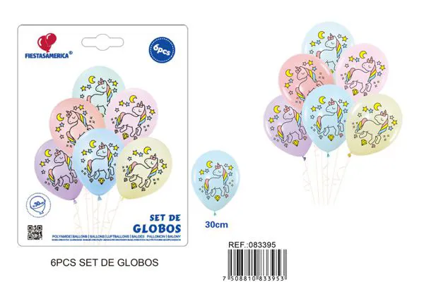 Set de globos metálicos de cumpleaños de unicornio