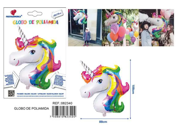 Globo metálico de unicornio verde