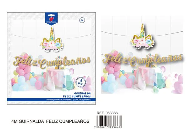 Letras metálicas de unicornio con brillo