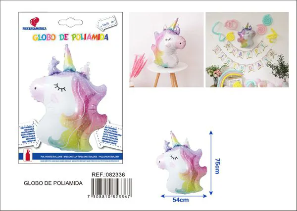 Globo metálico de unicornio
