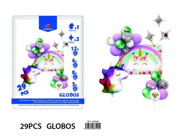 Set de globos de unicornio