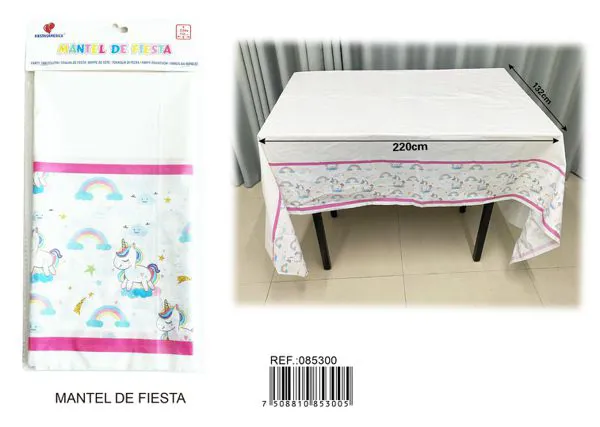 Mantel de fiesta temática unicornio