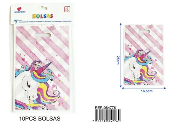 Bolsas perladas de regalo temática unicornio
