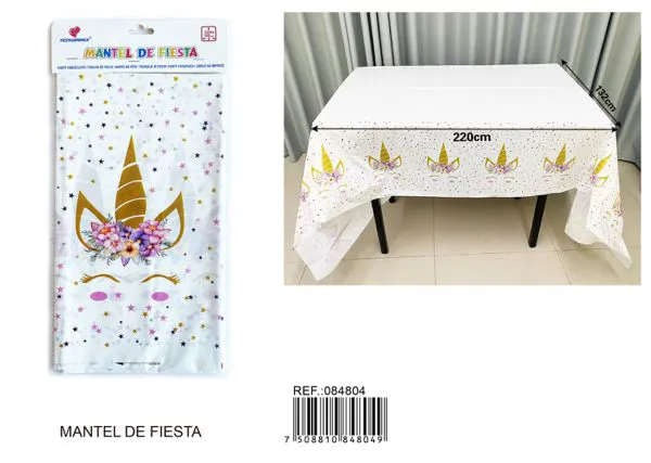 Mantel de fiesta temática unicornio