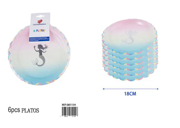Platos desechables de sirena