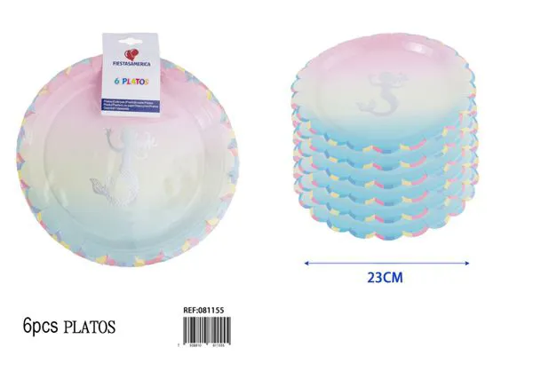 Platos desechables de sirena