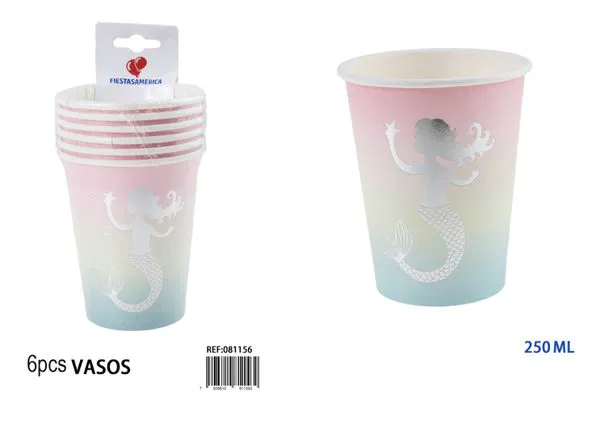 Vasos desechables de sirena