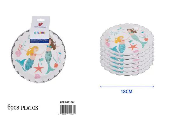 Platos desechables de sirena