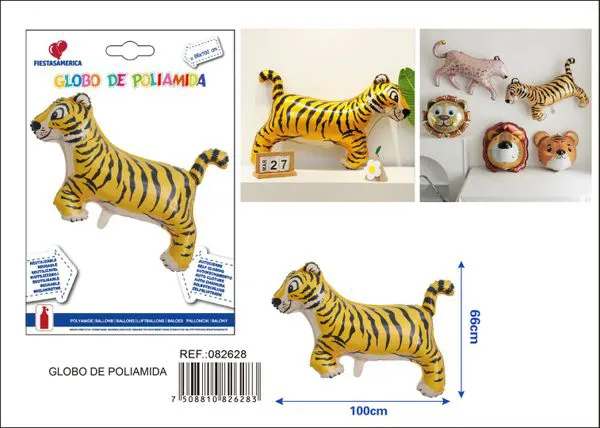 Globo metálico de tigre