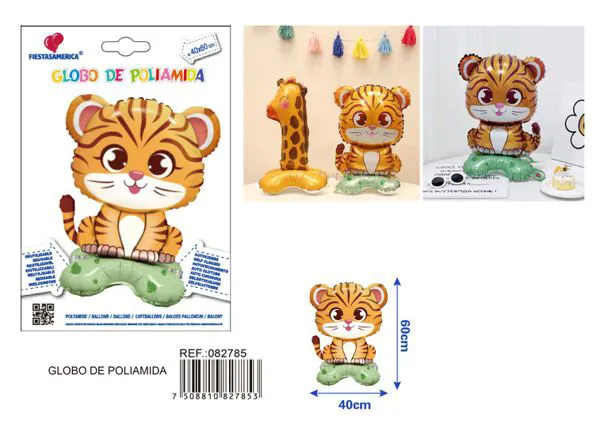 Globo metálico de tigre parado
