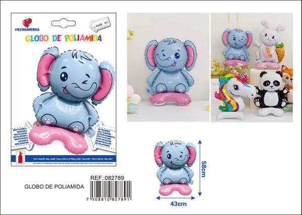 Globo metálico de elefante parado