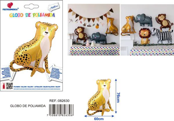 Globo metálico de leopardo