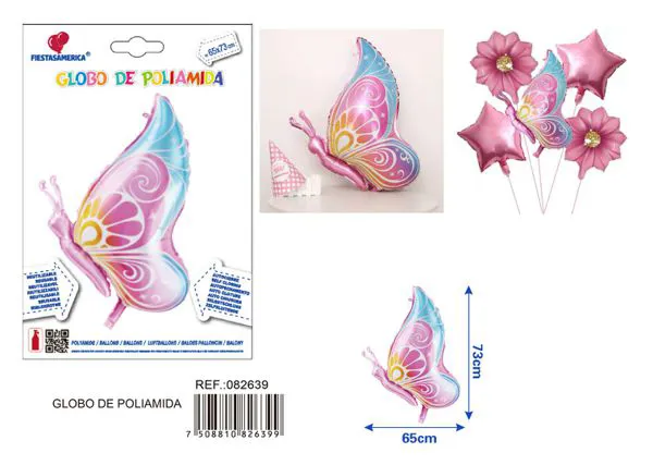 Globo metálico de mariposa