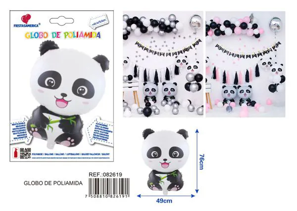 Globo metálico de panda