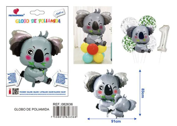 Globo metálico de koala