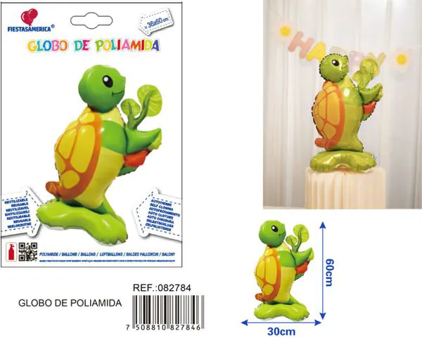 Globo metálico de tortuga parada