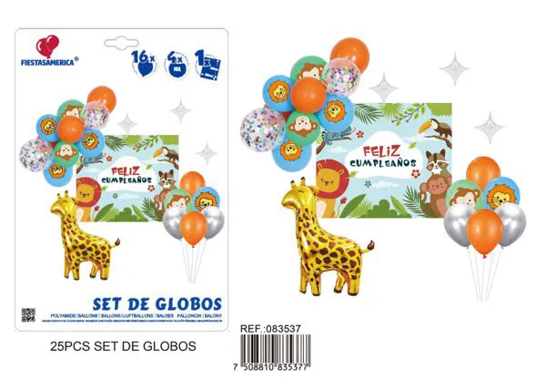 Kit de decoración con fondo temática animales