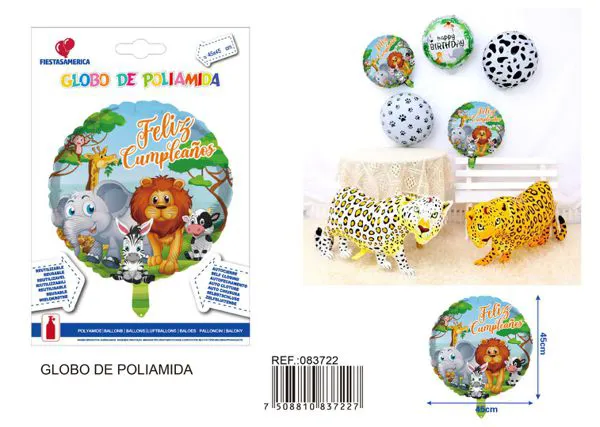 Globo metálico temática animales