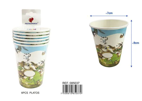 Vasos desechables temática animales