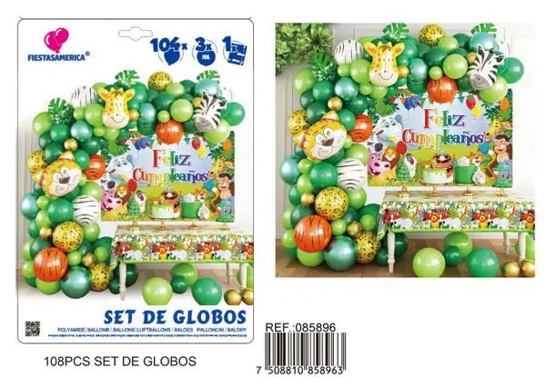 Set de globos metálicos temática animales