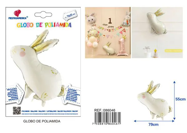Globo metálico de conejo