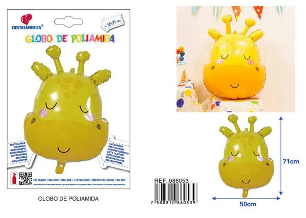 Globo metálico de cabeza de jirafa