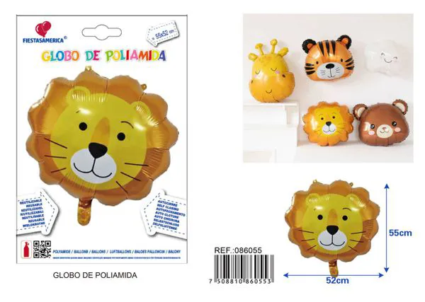 Globo metálico de cabeza de león