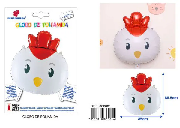 Globo metálico de cabeza de gallo