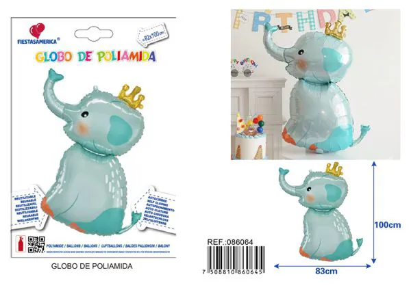 Globo metálico de elefante