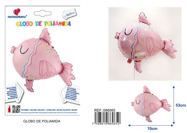 Globo metálico de pez tropical
