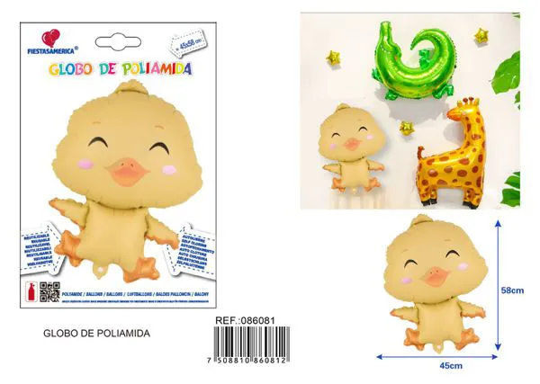 Globo metálico de patito bailando mate