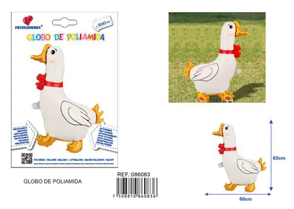 Globo metálico de ganso blanco