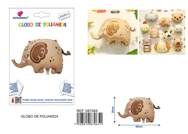 Globo metálico de elefante mate