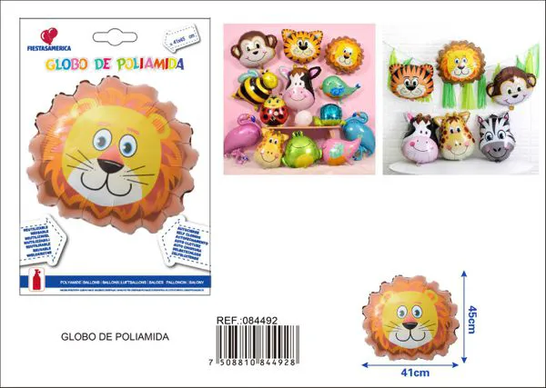 Globo metálico de cabeza de león