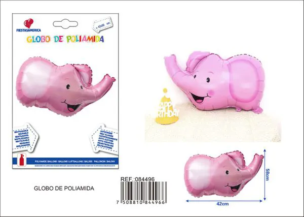 Globo metálico de cabeza de elefante