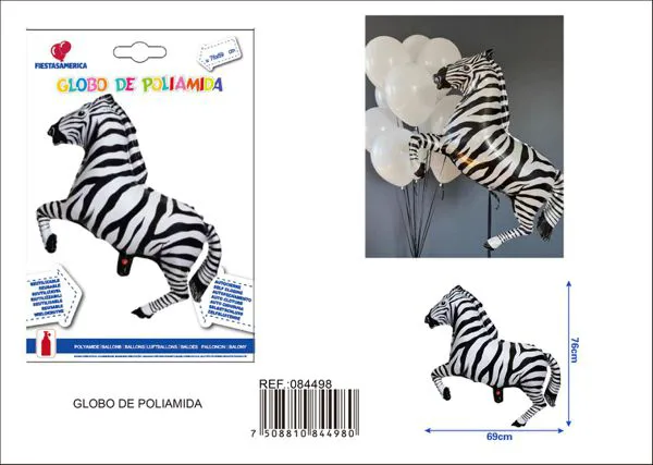 Globo metálico de cebra