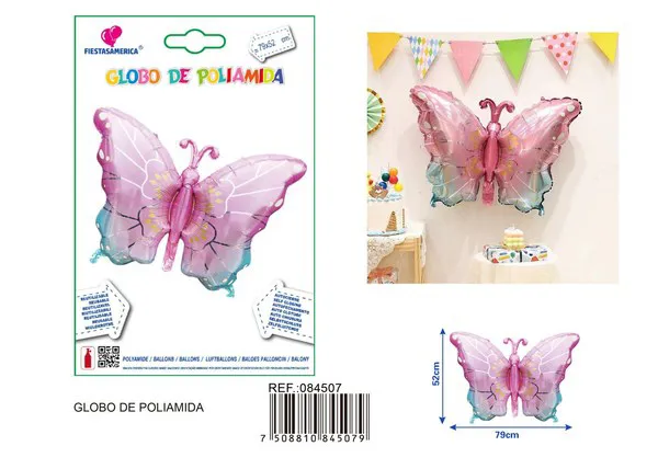 Globo metálico de mariposa degradada