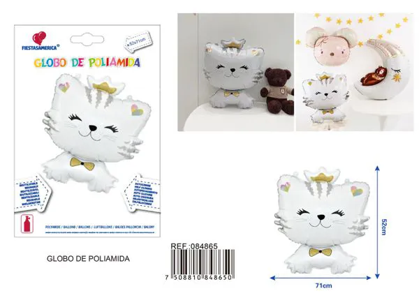 Globo metálico de gato