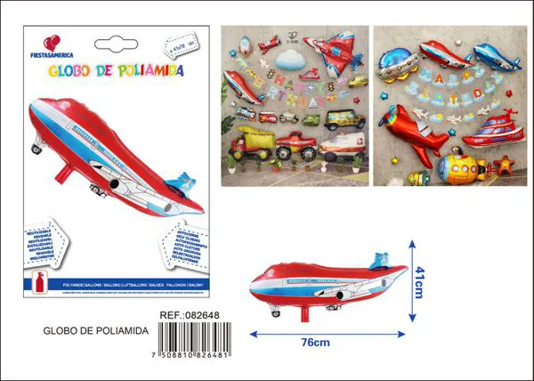 Globo metálico de avión