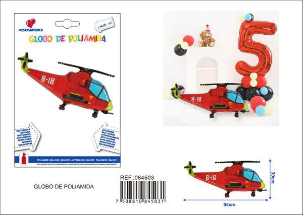 Globo metálico de helicóptero