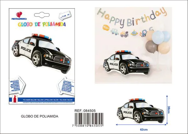 Globo metálico de patrulla retro