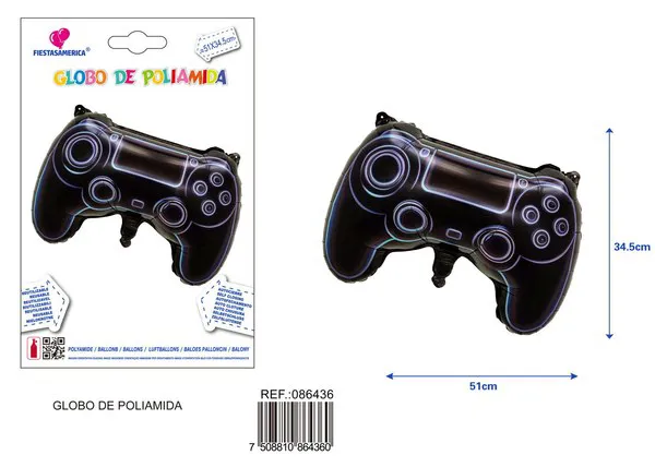 Globo metálico de control de videojuegos multicolor