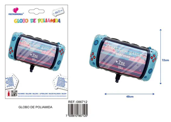 Globo metálico de consola de videojuegos