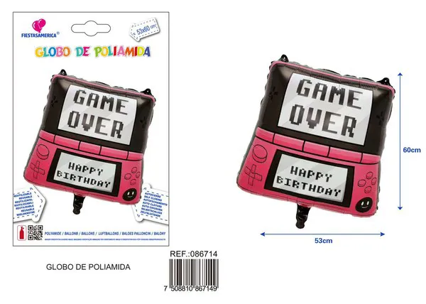 Globo metálico de consola de videojuegos